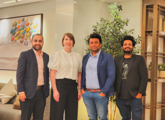 From left to right:
Mr. Sidharth Mehta, Regional Director MENA & India, Department for Trade & Investment - South Australia 
Ms. Rachel Kidwell, Founder, TCPinpoint 
Mr. Rajesh Moily, CEO, Medialogic
Mr. Pradeep Mohan, Head of Marketing, Medialogic

