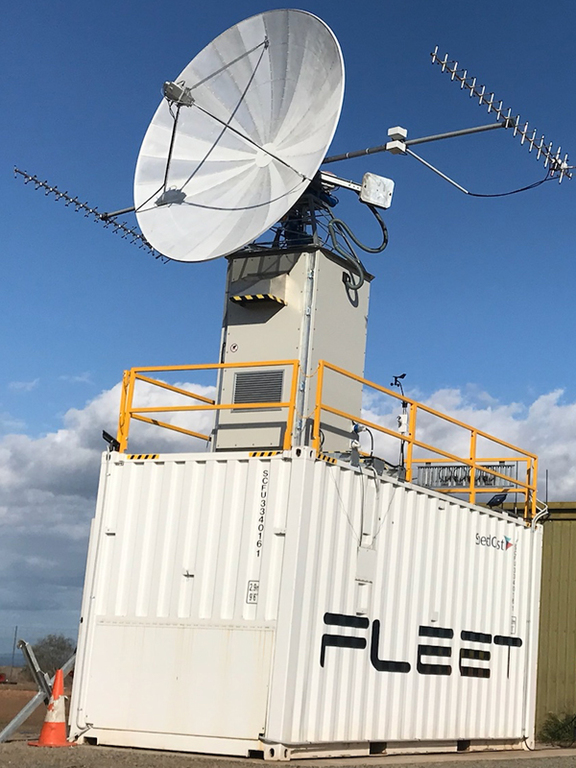 Fleet Space Technologies’ ground tracking station north of Adelaide.